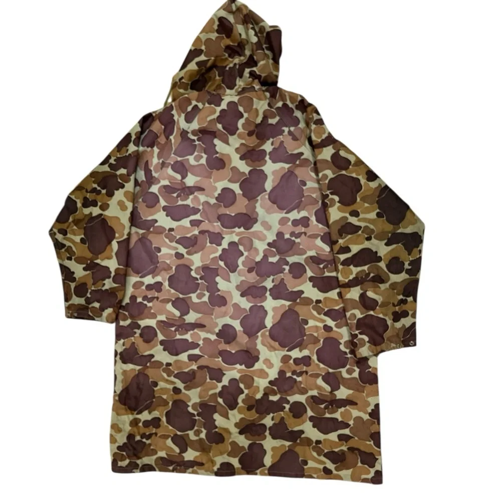 Vintage Hodgman Camo Long Hunting Jacket Coat Waterproof Hooded Raincoat Medium - Picture 2 of 6